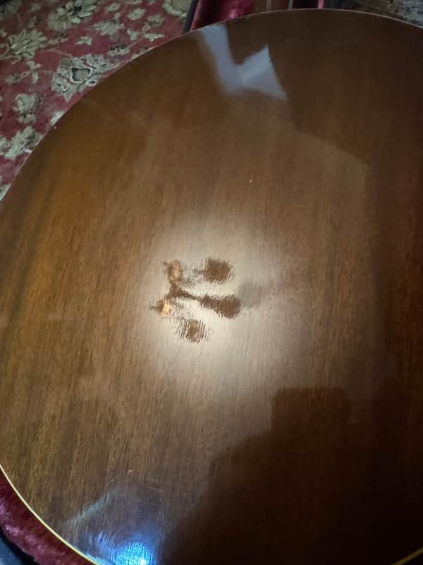 1974 Gibson Mastertone RB250 - resonator back sticker wear - Pauls Guitar Hideout