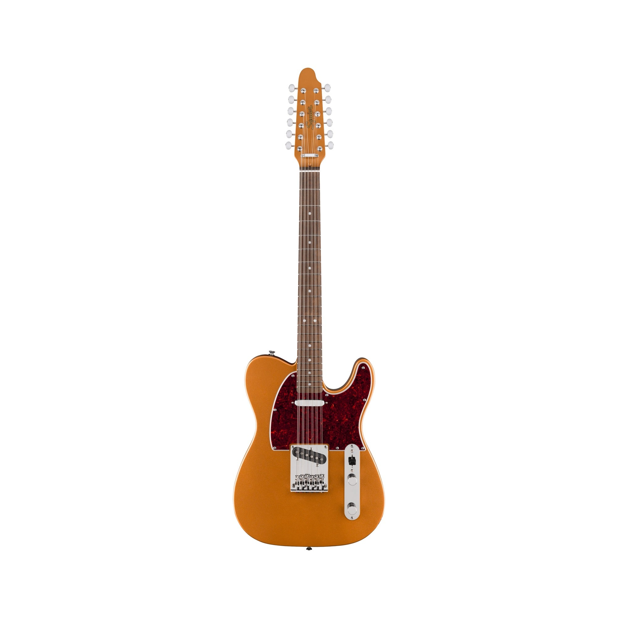Squier Paranormal Troy Van Leeuwen Telecaster XII, Copper: front view, full instrument