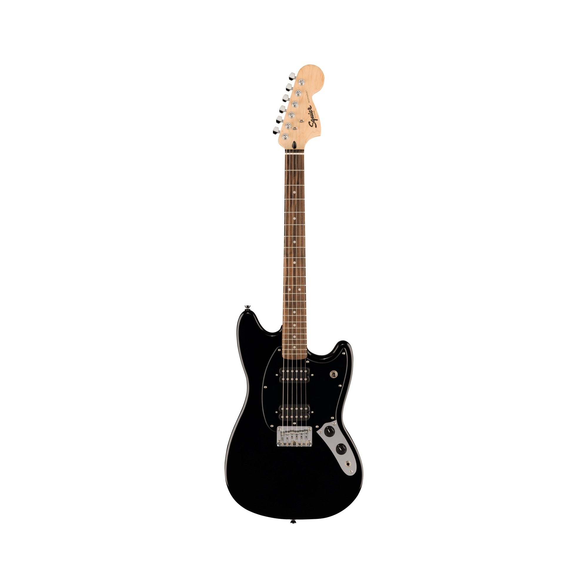 Squier Sonic Mustang HH, Black: front view, full instrument