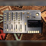 Tascam Portastudio 414 MKII, blue: the whole deck from above, mixer and cassette transport