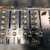 Tascam Portastudio 414 MKII, blue: channel strip knobs, EQ and effect sends