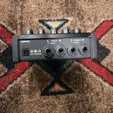TC Electronic ND-1 Nova Delay, black: back end with the left and right inputs and outputs and the 12V DC power jack