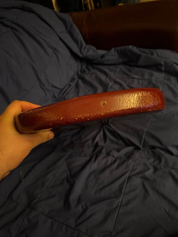 Late 70s Fender Lead Body Red - body edge finish checking - Pauls Guitar Hideout