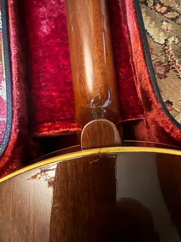 1974 Gibson Mastertone RB250 - neck joint and heel close-up - Pauls Guitar Hideout